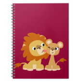 De kus: Cute Cartoon Lion Couple-laptop Notitieboek (Voorkant)