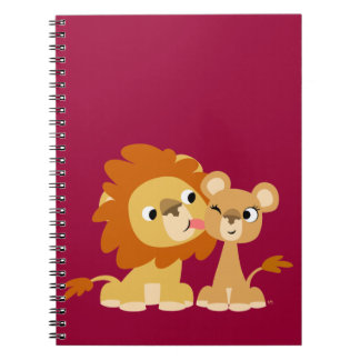 De kus: Cute Cartoon Lion Couple-laptop Notitieboek