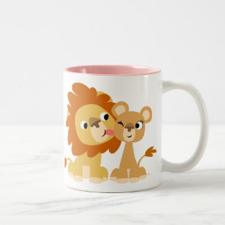 De kus: Cute Cartoon Lion Couple Mok