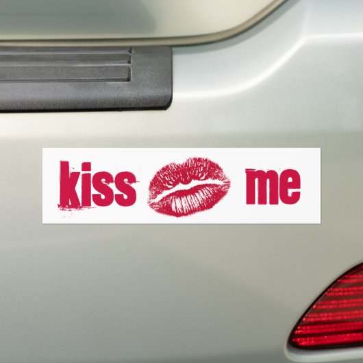 De kus, de rode lips bumpersticker (Op auto)