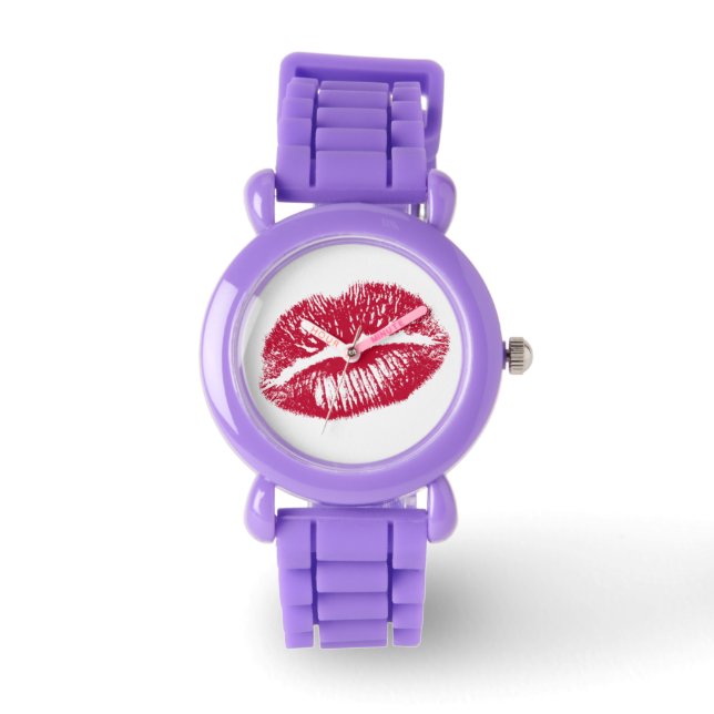 De kus, de rode lips horloge (Voorkant)