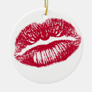 De kus, de rode lips keramisch ornament