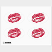 De kus, de rode lips ovale sticker (Vel)
