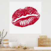 De kus, de rode lips poster (Keuken)