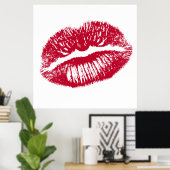 De kus, de rode lips poster (Thuiskantoor)