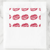 De kus, de rode lips rechthoekige sticker (Tas)
