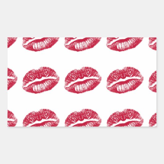De kus, de rode lips rechthoekige sticker (Voorkant)