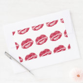 De kus, de rode lips rechthoekige sticker (Envelop)