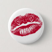 De kus, de rode lips ronde button 5,7 cm (Voorkant)