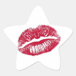 De kus, de rode lips ster sticker