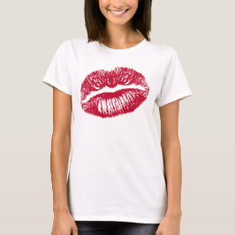 De kus, de rode lips t-shirt