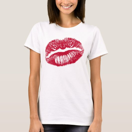 De kus, de rode lips t-shirt (Voorkant)