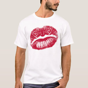 De kus, de rode lips t-shirt