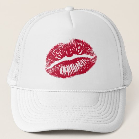 De kus, de rode lips trucker pet (Voorkant)