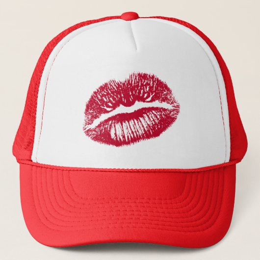 De kus, de rode lips trucker pet (Voorkant)