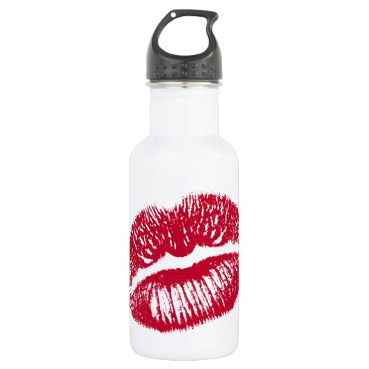 De kus, de rode lips waterfles (Voorkant)