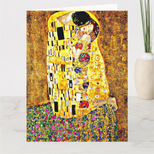 De kus, die door Gustav Klimt schilderen Kaart