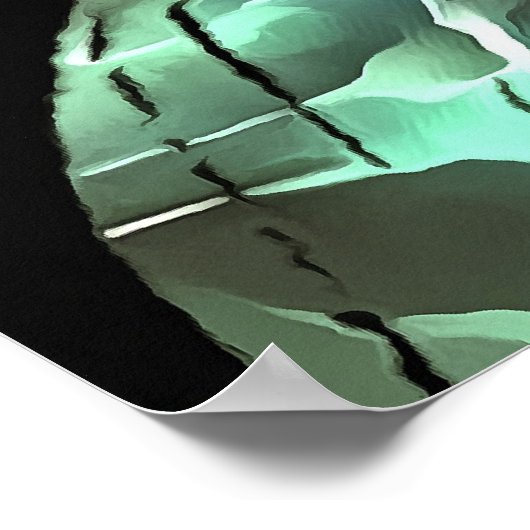 De Kus door de Abstracte Kunst van het Moonlight e Poster (Hoek)