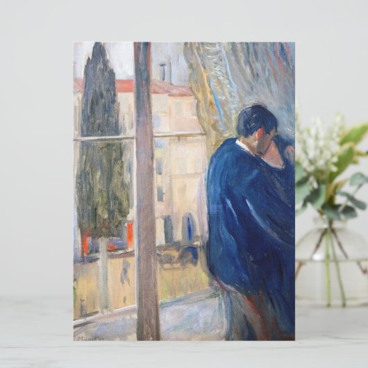 De Kus (door Edvard Munch) Kaart (Staand voorkant)