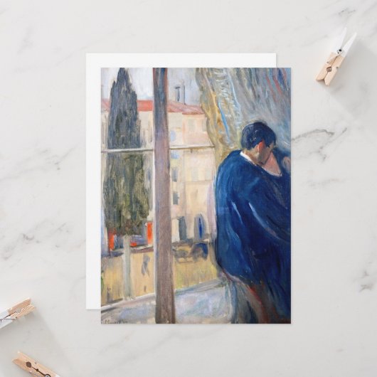 De Kus (door Edvard Munch) Kaart (Voorkant / Achterkant in situ)