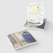 De Kus (door Edvard Munch) Stenen Onderzetter (Zijkant)