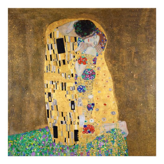 De Kus door Gustav Klimt Foto Afdruk (Voorkant)