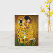 De kus door Gustav Klimt Kaart (Gele Bloem)