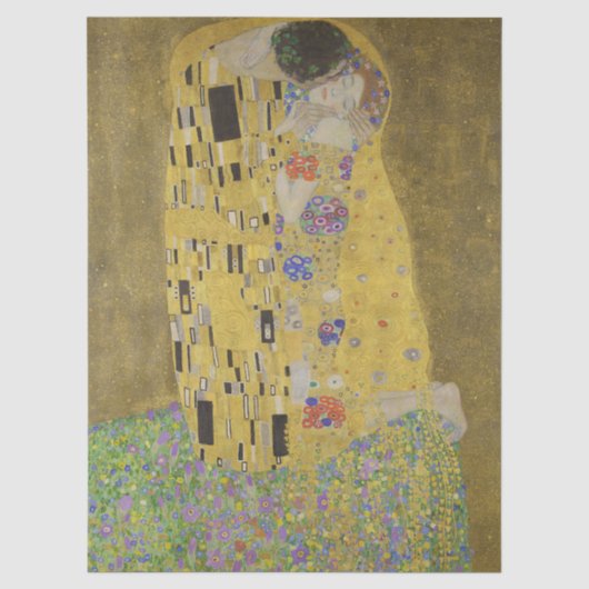 De Kus door Gustav Klimt Tissuepapier (Voorkant)