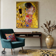 De Kus door Gustav Klimt, Vintage Art Nouveau
