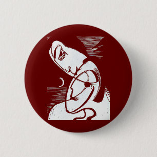 De Kus door Moonlight en Oceaan Ronde Button 5,7 Cm