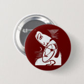 De Kus door Moonlight en Oceaan Ronde Button 5,7 Cm (Voorkant /achterkant)