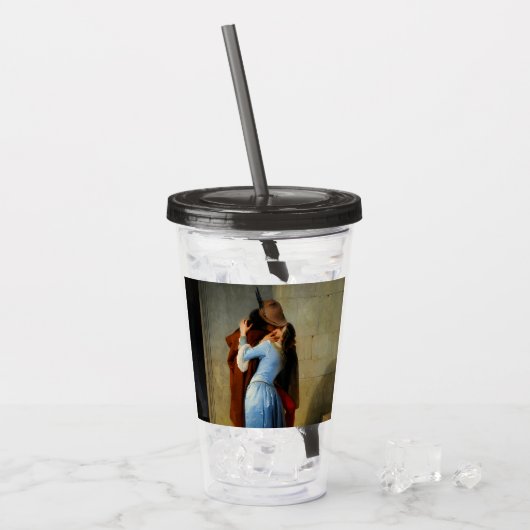 De kus Francesco Hayez Acryl Drinkbeker (Voorkant ijs)