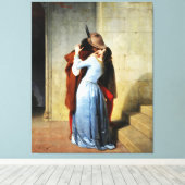 De Kus - Francesco Hayez Il Bacio Canvas Afdruk (Insitu (Houten vloer))