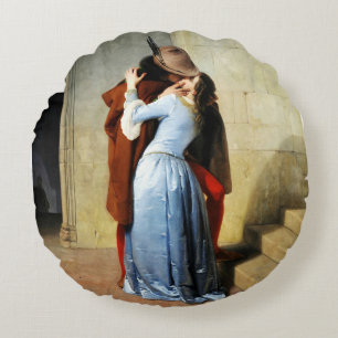 De Kus - Francesco Hayez Il Bacio  Rond Kussen