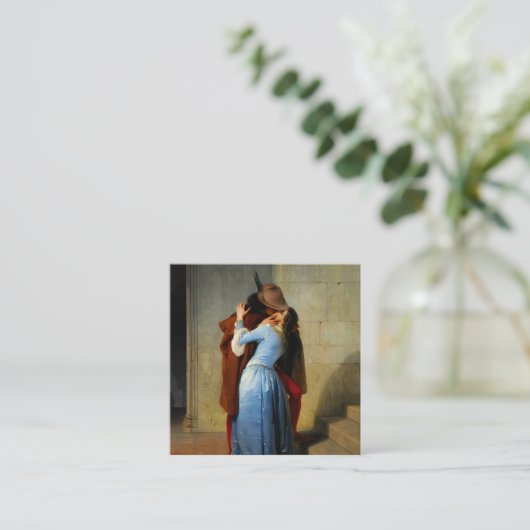 De kus Francesco Hayez Informatiekaartje (Staand voorkant)