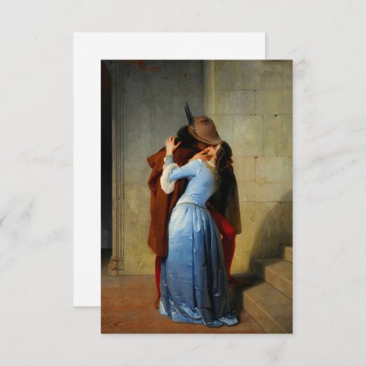 De kus Francesco Hayez RSVP Kaartje (Voorkant / Achterkant)