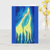 De Kus - Giraffe Kunstkaart Kaart (Gele Bloem)