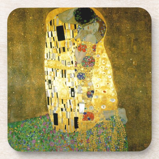 De Kus ~ Gustav Klimt Bier Onderzetter (Voorkant)