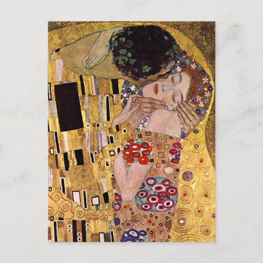 De Kus, Gustav Klimt Briefkaart (Voorkant)