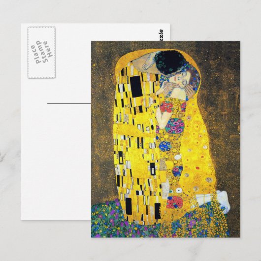 De Kus, Gustav Klimt Briefkaart (Voorkant / Achterkant)