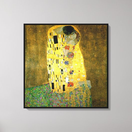 De Kus ~ Gustav Klimt Canvas Afdruk (Voorkant)