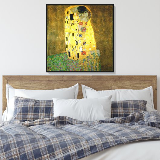 De Kus ~ Gustav Klimt Canvas Afdruk (Insitu (Slaapkamer))