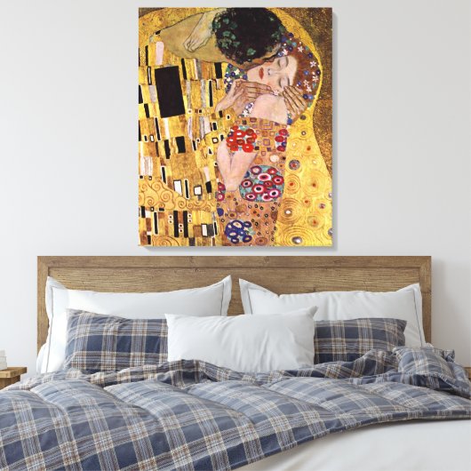 De Kus, Gustav Klimt Canvas Afdruk (Insitu (Slaapkamer))