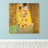 De Kus | Gustav Klimt | Canvas Afdruk (Insitu (Houten vloer))