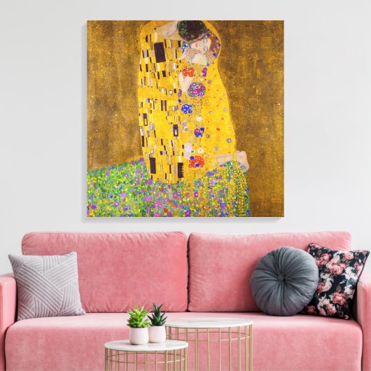 De Kus | Gustav Klimt | Canvas Afdruk (Insitu (Woonkamer))