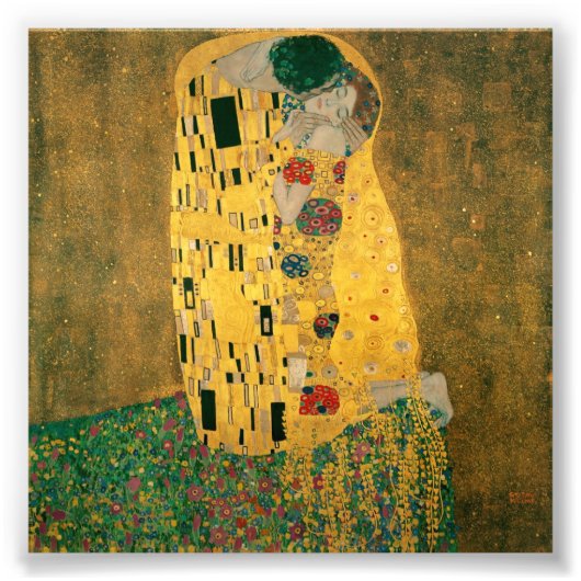 De Kus - Gustav Klimt Foto Afdruk (Voorkant)