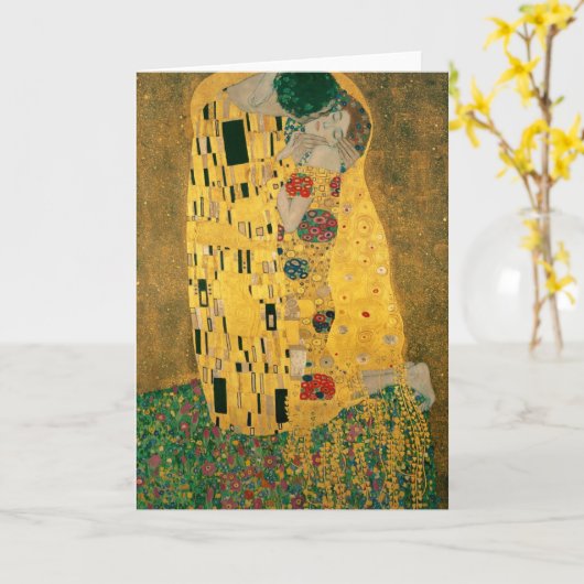 De Kus - Gustav Klimt Kaart (Gele Bloem)