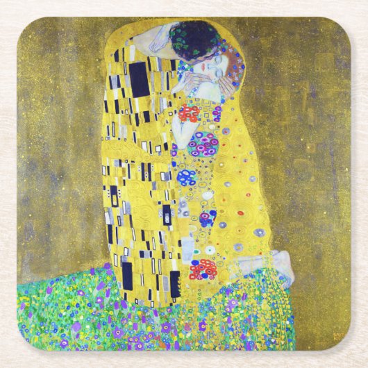 De Kus, Gustav Klimt Kartonnen Onderzetters (Voorkant)