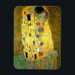 De Kus ~ Gustav Klimt Magneet<br><div class="desc">Dit is The Kiss,  geschilderd door Gustav Klimt in 1907. Het is de bekendste Art Nouveau schilderij in de geschiedenis</div>
