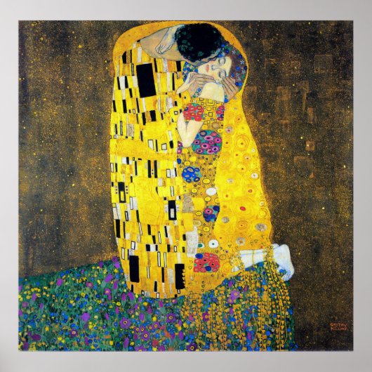 De Kus, Gustav Klimt Poster (Voorkant)